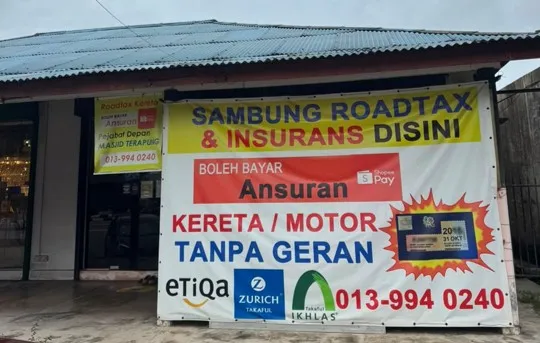 Poster sambung roadtax dan insurans kereta atau motor